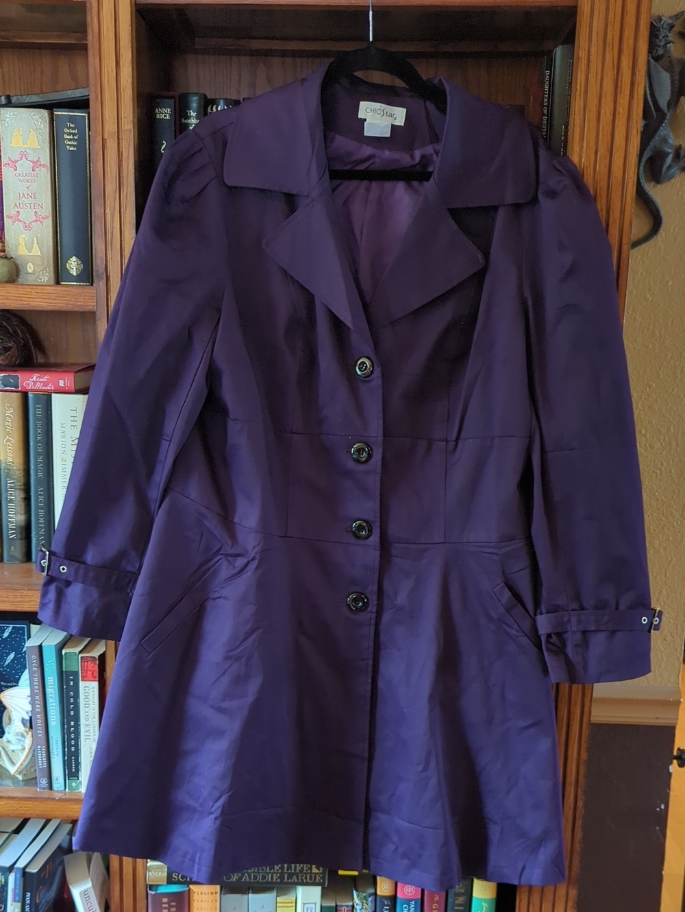 NWOT Deep Purple Corset Back Trenchcoat. 16/18